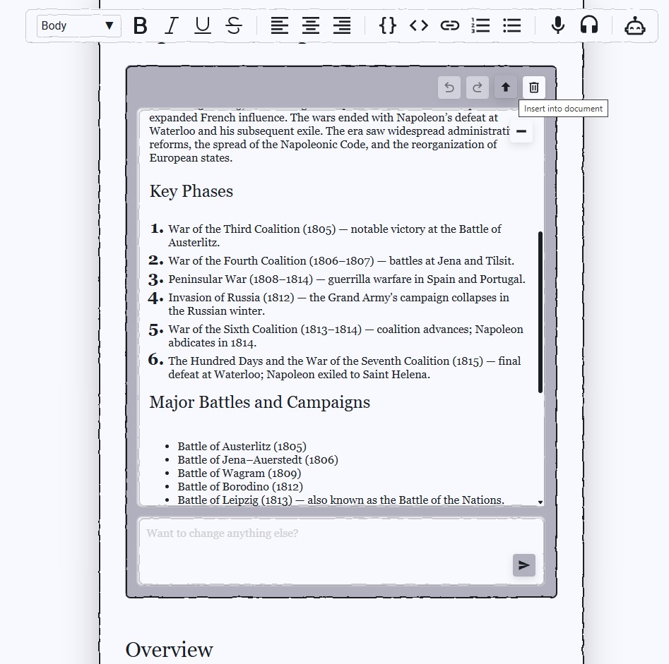 Summary module screenshot