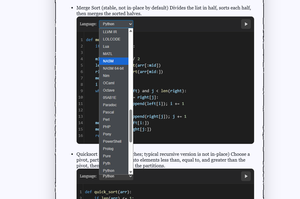 Summary module screenshot