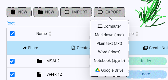 Export Screenshot