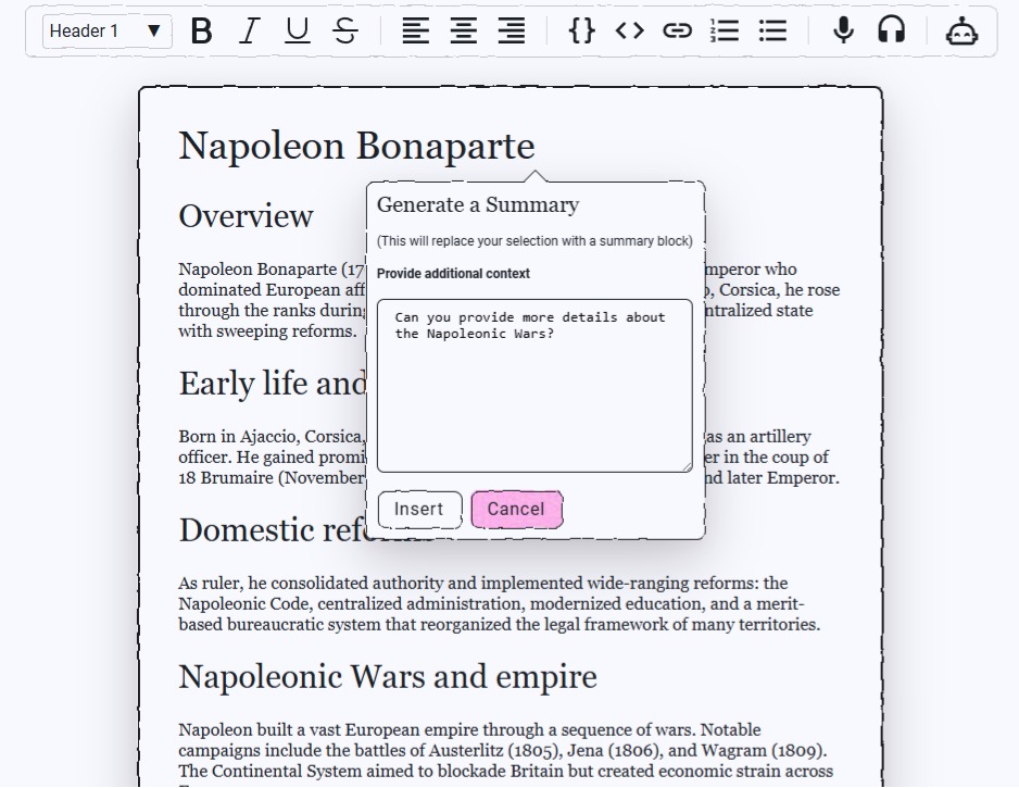 Summary module screenshot